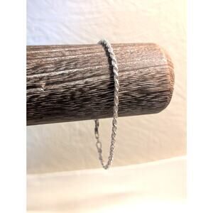925 Italy Sterling Silver Rope Chain Bracelet